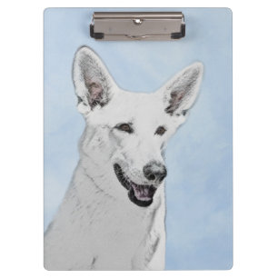 White Shepherainting - Niedliche Original Hunde Ku Klemmbrett