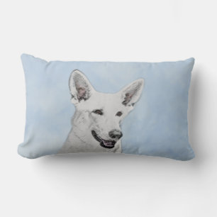 White Shepherainting - Niedliche Original Hunde Ku Lendenkissen