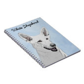 White Shepherainting - Niedliche Original Hunde Ku Notizblock (Rechte Seite)