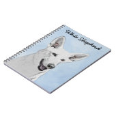 White Shepherainting - Niedliche Original Hunde Ku Notizblock (Linke Seite)