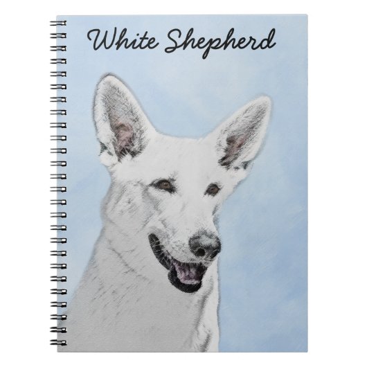 White Shepherainting - Niedliche Original Hunde Ku Notizblock (Vorderseite)