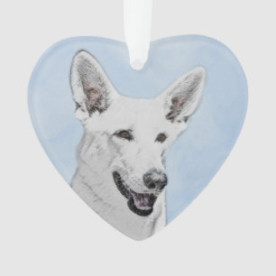 White Shepherainting - Niedliche Original Hunde Ku Ornament