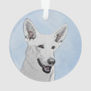 White Shepherainting - Niedliche Original Hunde Ku Ornament