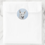 White Shepherainting - Niedliche Original Hunde Ku Runder Aufkleber (Tasche)