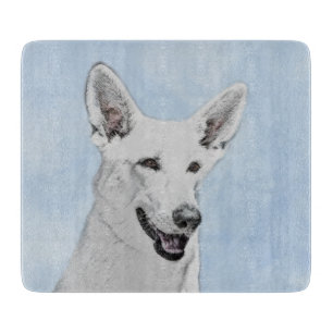 White Shepherainting - Niedliche Original Hunde Ku Schneidebrett