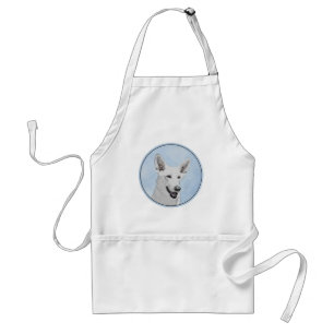 White Shepherainting - Niedliche Original Hunde Ku Schürze