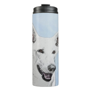 White Shepherainting - Niedliche Original Hunde Ku Thermosbecher