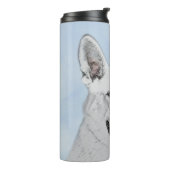White Shepherainting - Niedliche Original Hunde Ku Thermosbecher (Nach links gedreht)