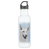 White Shepherainting - Niedliche Original Hunde Ku Trinkflasche (Vorderseite)