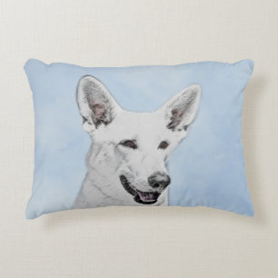 White Shepherainting - Niedliche Original Hunde Ku Zierkissen