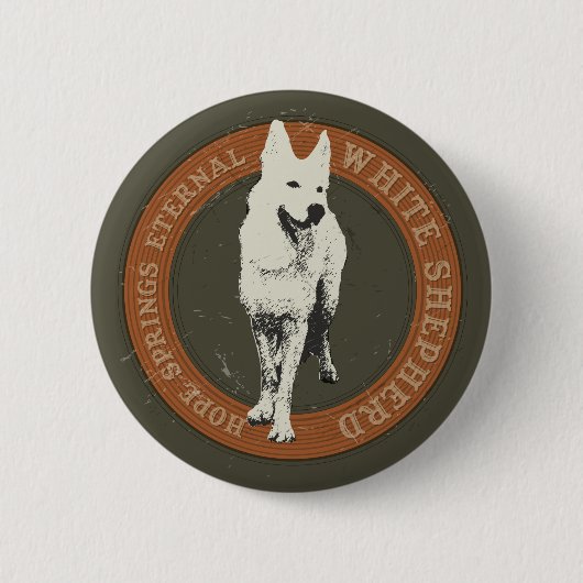 White Shepherd Button (Vorderseite)