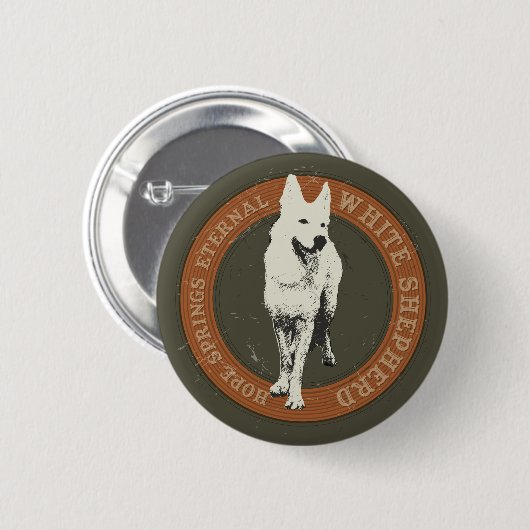 White Shepherd Button (Vorne & Hinten)