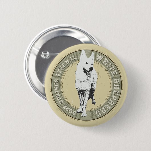 White Shepherd Button (Vorne & Hinten)