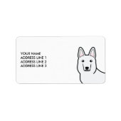 White Shepherd White German Shepherd & Custom Text Adressaufkleber (Vorne)