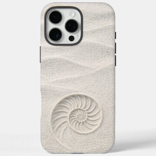 White Shimmer Sand Nautilus Shell Coastal  Case-Mate iPhone Hülle (Rückseite)