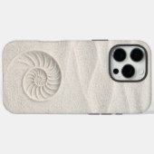 White Shimmer Sand Nautilus Shell Coastal  Case-Mate iPhone Hülle (Rückseite (Horizontal))