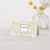 White & Shiny Gold Dots Confetti Elegantes Chic Gl Platzkarte (Rückseite)