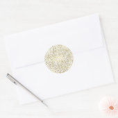 White & Shiny Gold Dots Confetti Elegantes Chic Gl Runder Aufkleber (Umschlag)