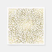 White & Shiny Gold Dots Confetti Elegantes Chic Gl Serviette (Vorderseite)