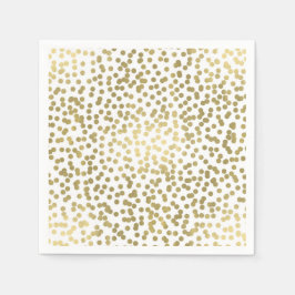 White & Shiny Gold Dots Confetti Elegantes Chic Gl Serviette