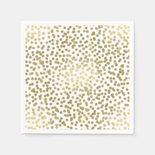White & Shiny Gold Dots Confetti Elegantes Chic Gl Serviette (Vorderseite)