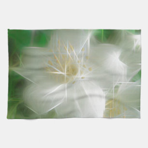 White Shiny Jasmine Geschirrtuch