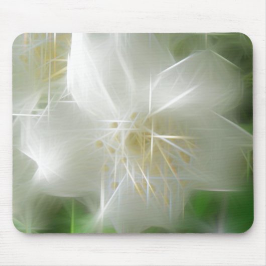White Shiny Jasmine Mousepad (Vorne)