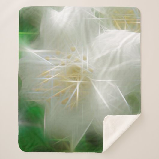 White Shiny Jasmine Sherpadecke (Vorderseite)