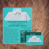 White Shirt, Men's Clothing Store Advertising Flyer