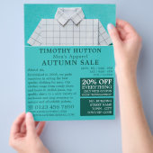 White Shirt, Men's Clothing Store Advertising Flyer (Hand)