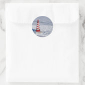White Shoal Lighthouse Runder Aufkleber (Tasche)