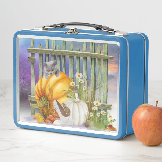 White Shoe Lost im Pumpkin Patch Collage Metall Brotdose (Beispiel)