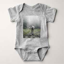 White Siberian Husky Baby Strampler