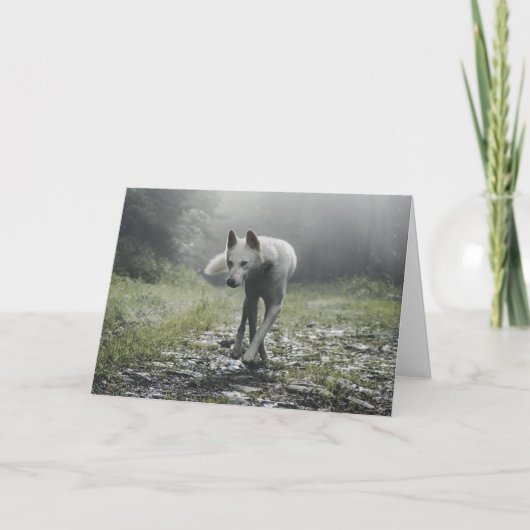 White Siberian Husky Dankeskarte (Vorderseite)