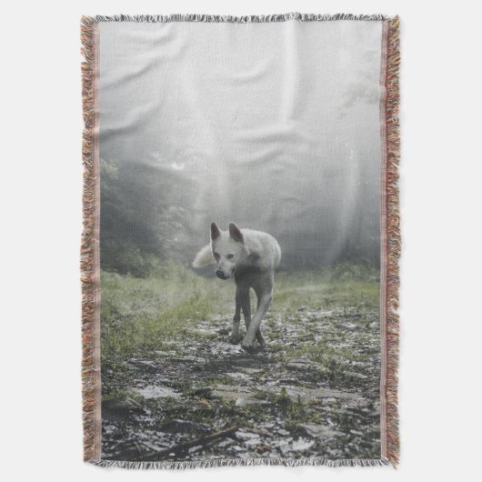 White Siberian Husky Decke (Vorderseite Vertikal)