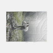 White Siberian Husky Fleecedecke (Vorderseite (Horizontal))