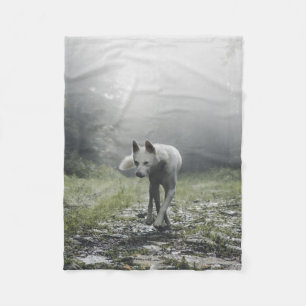 White Siberian Husky Fleecedecke