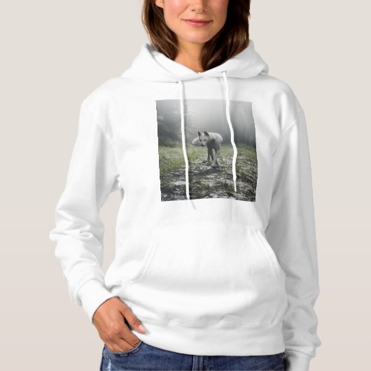 White Siberian Husky Hoodie (Vorderseite)