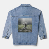 White Siberian Husky Jeansjacke (Rückseite)