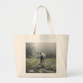 White Siberian Husky Jumbo Stoffbeutel (Vorne)