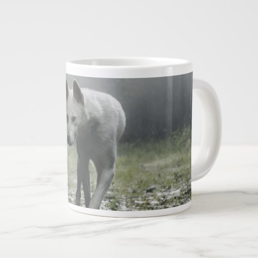 White Siberian Husky Jumbo-Tasse (Vorderseite Rechts)