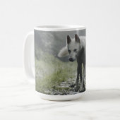 White Siberian Husky Kaffeetasse (Vorderseite Links)