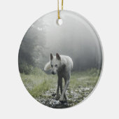 White Siberian Husky Keramik Ornament (Links)