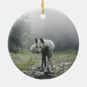 White Siberian Husky Keramik Ornament (Hinten)