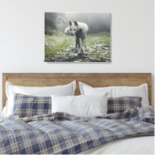 White Siberian Husky Leinwanddruck (Insitu (Schlafzimmer))