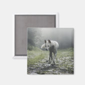 White Siberian Husky Magnet (Vorderseite/Rückseite)