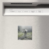 White Siberian Husky Magnet (In Situ (Geschirrspüler))