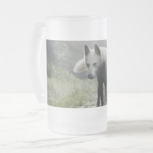White Siberian Husky Mattglas Bierglas (Vorderseite Links)