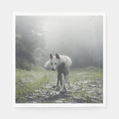 White Siberian Husky Serviette (Vorderseite)