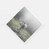 White Siberian Husky Serviette (Ecke)